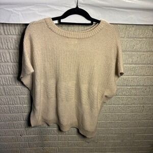 Universal Thread Goods Co Womens OSFM Beige Cozy Textured Knit Oversized Sweater